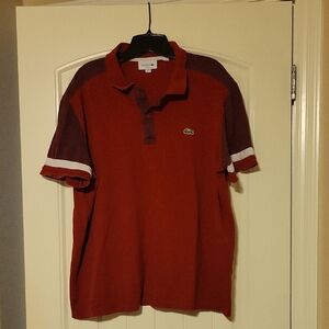 Lacoste Men's Burgundy Polo Shirt. Size Fr 8 Xxl
